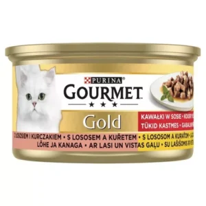 Gourmet Gold Lazac és Csirke falatok szószban 85g