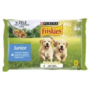 Friskies  Dog Junior szószos válogatás Csirke/Zöldborsó  4*100 gr