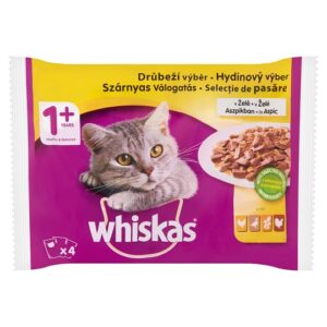 Whiskas Szárnyas Válogatás teljes értékű nedves eledel felnőtt macskáknak aszpikban 4x100g