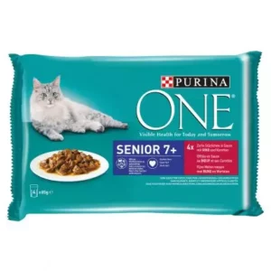 Purina One macska tasak MP senior marha&sárgarépa 4x85g