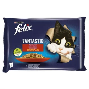 Felix Fantastic Cat Házias válogatás 4x85gr Nyúl/Bárány aszpikban