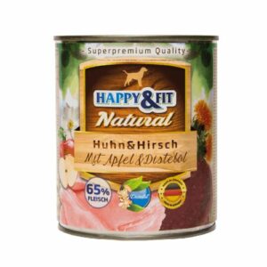 Happy&Fit Natural felnőtt kutyáknak, Csirke, Szarvas – 800g
