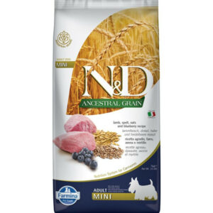 N&D Dog Ancestral Grain bárány, tönköly, zab&áfonya adult mini 2,5kg