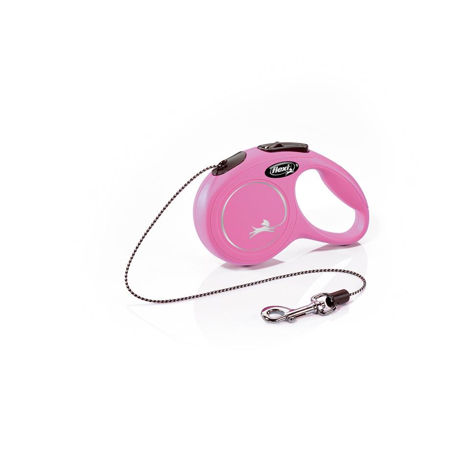 Flexi New Classic Pink zsinóros automata póráz rózsaszín - XS - 3m