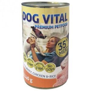 Dog Vital konzerv Turkey, Chicken & Rice 1240g