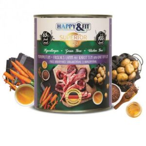 Happy&Fit Superior Dog Konzerv Friss Bárányhús S.répával, burgonyával 800g
