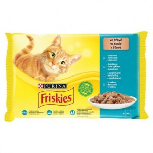 Friskies Cat alutasak 4x85g Szószban Lazaccal/Tonhallal/Szardíniával/Tőkehallal