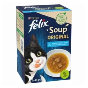 FELIX Soup halas válogatás tőkehal, lepényhal, tonhal nedves eledel felnőtt macskáknak 6*48 gr
